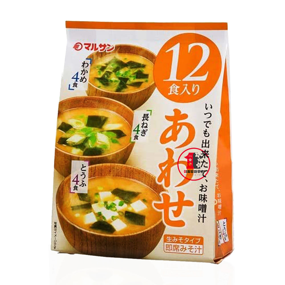 마루코메 잇큐상 즉석미소 마루산 된장국 12식 3종 일본 미소시루