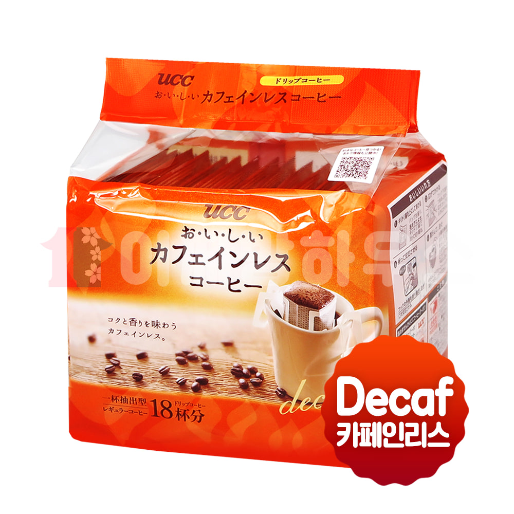 UCC 디카페인 드립커피 18p x 3개 카페인리스 임산부커피 드립백 일본커피 내려먹는커피