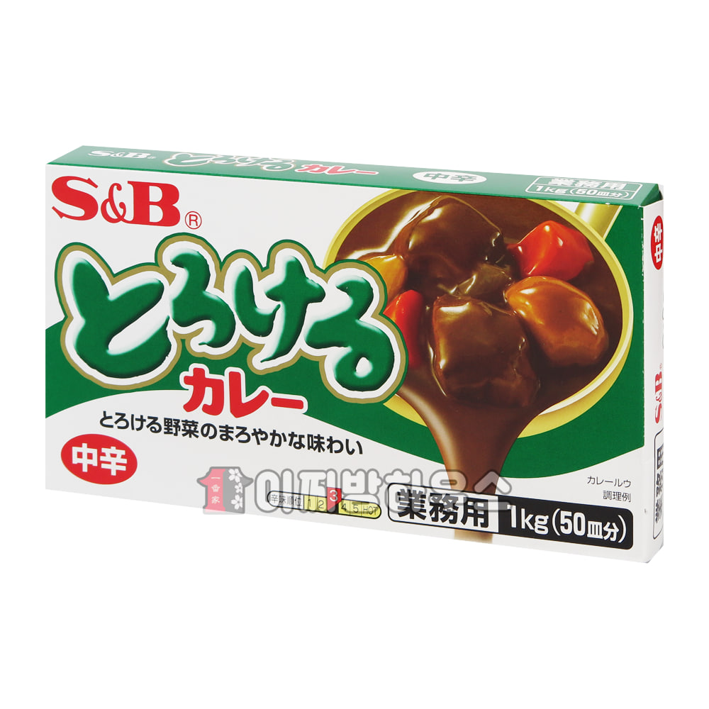 토로케루 일본카레 고형카레 중간맛 1kg 업소용 S&amp;B카레 에스비카레 일식카레