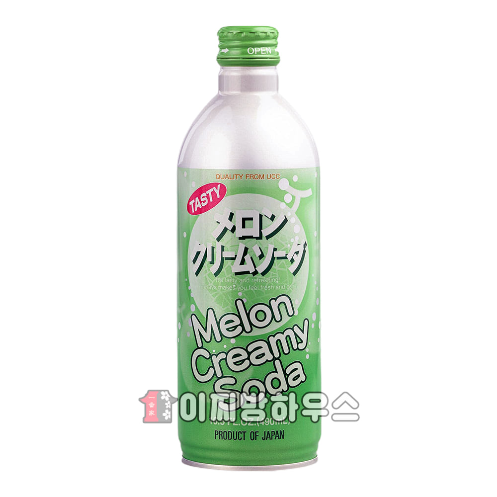 UCC 크림소다 메론맛 490ml x6개 일본사이다 일본음료수 탄산수 cider 탄산수캔 에이드만들기 캔사이다