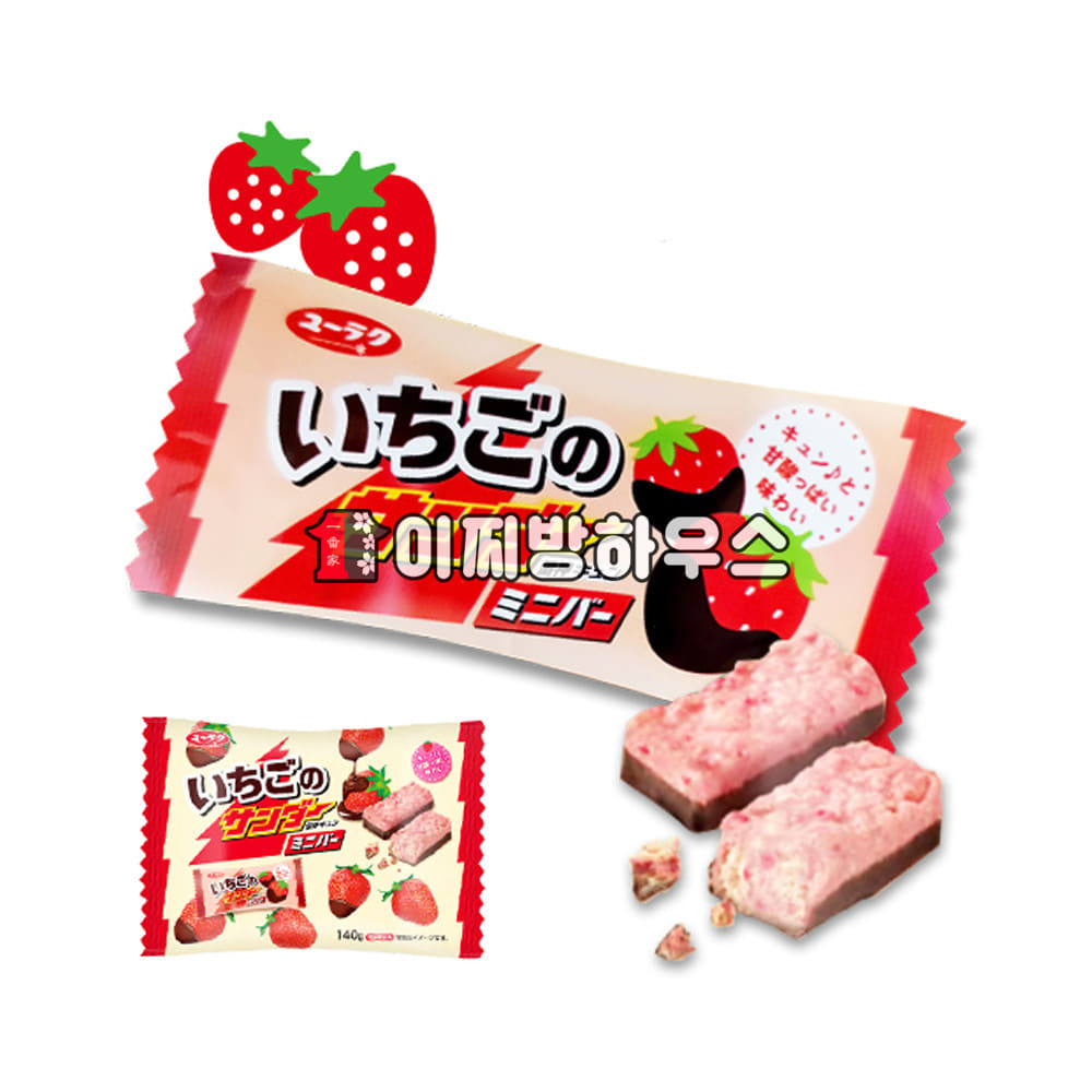 딸기썬더 미니 초코바 128g 일본초콜릿 스트로베리 딸기 초코과자 어린이집생일답례품 사무실간식