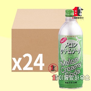 UCC 크림소다 메론맛 490ml x24개 일본사이다 일본음료수 탄산수 cider 탄산수캔 에이드만들기 캔사이다